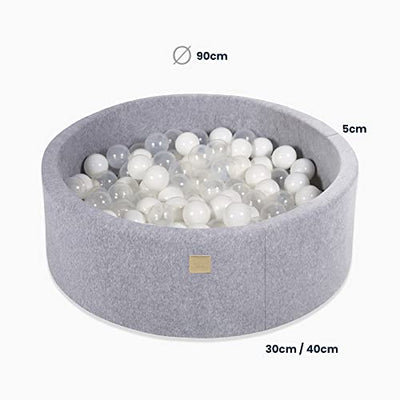 Soft foam climbing play set with ball bath 90x30cm for babies and toddlers - Baby Playpen & Playroom Essential, Indoor Ball Bath for Toddlers, Velvet,Marsala Red:White/Beige/Gold