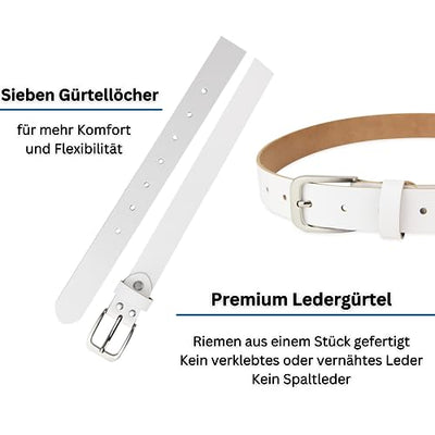 Leather belt, belt, 3 cm wide, 120-135 cm