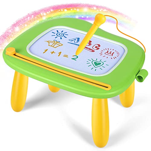 Children Toys from 1 Year, Magnetic Painting Board Magic Board Colorful Drawing Board Magnetic Board with 4 Legs for Kids Toys (Green)