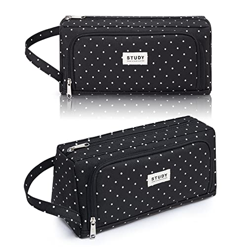 Pencil case, pencil case large capacity 2 compartment pencil cases unisex pencil case pencil pouch pencil case school supplies pencil case with carry handle for school office