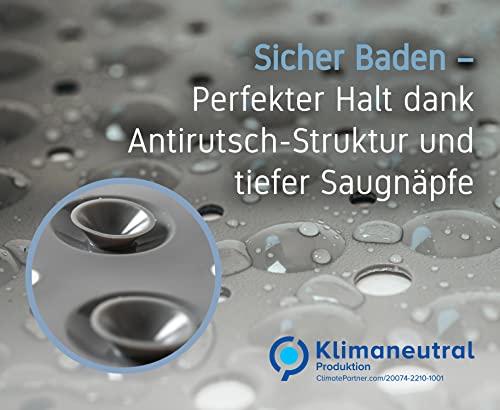 Badematte | Antirutschmatte extra lang in Premiumqualität | Badematte antibakteriell & maschinenfest | Badematte rutschfest | Badewannen-Antirutschmatte