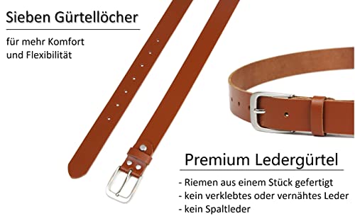 Leather belt, belt, 3 cm wide, 90-105 cm