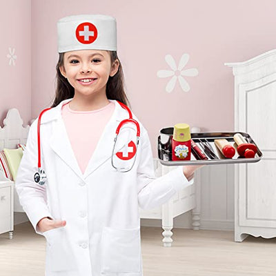 Doctor case children wooden playset with real stethoscope