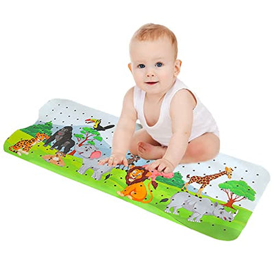 Bath Mat for Tub for Kids Cartoon Anti Slip Baby Bath Mat Extra Long Anti Slip Bathroom Toddler Shower Floor Mat with Suction Cups Drainage Holes