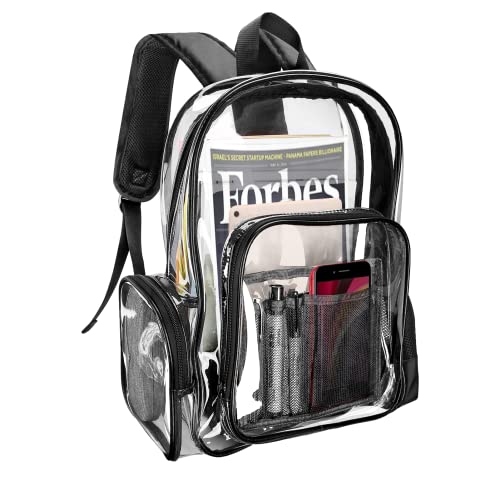 Clear Backpack Plastic School Backpack School Bag, Transparent Waterproof Clear Durable PVC Book Bag Clear Backpack for School Theater and Work