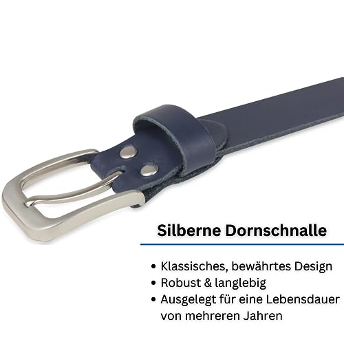 Leather belt, belt, 3 cm wide, 125-140 cm