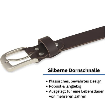 Leather belt, belt, 3 cm wide, 80-95 cm