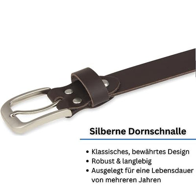 Leather belt, belt, 3 cm wide, 110-125 cm