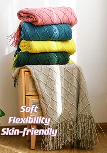 Living Blanket Soft Knit Wool Blanket Tassel Cuddle Blanket Sofa Blanket Sleep Blanket