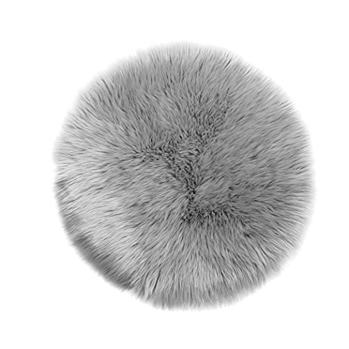 Sheepskin imitation lambskin, fur round, fur rug round, faux fur rug | fur seat cushion chair cushion round, fur for chairs, faux fur chair pad