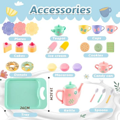 Tea set kids with kitchen accessories kids food toys tea set kids role play learning toys