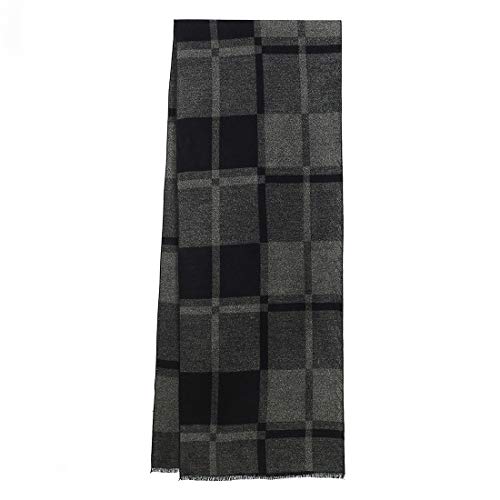 Scarf Warm Knitted Plaid Tassel Scarf Winter Long Scarves Gifts Gray Black with Packing One Size