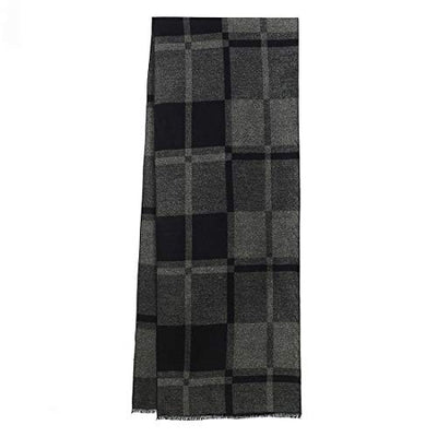 Scarf Warm Knitted Plaid Tassel Scarf Winter Long Scarves Grey Black B With Packing One Size