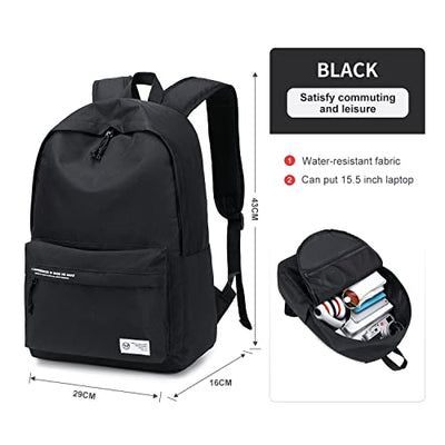 School bag secondary school daypack, 14 inch laptop backpack, water resistant backpack for teenager bookbag middle school students backpack