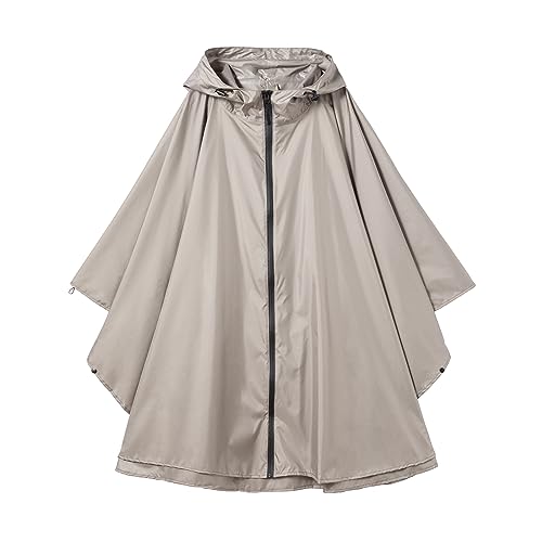 Rain poncho stylish waterproof raincoat with hood zipper