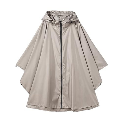 Rain poncho stylish waterproof raincoat with hood zipper