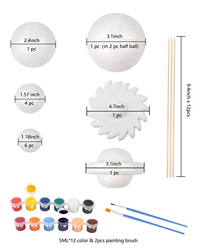 Solar system model foam ball set