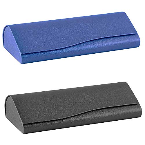 2 Pcs Eyeglass Case Box, Hard Eyeglass Case, Eyeglass Case Glasses, Soft Lining Leather Outer Shell and Magnetic Closure Leather Eyeglass Case