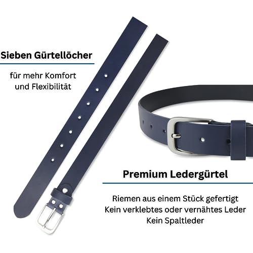 Leather belt, belt, 3 cm wide, 110-125 cm