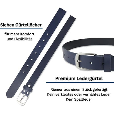 Leather belt, belt, 3 cm wide, 90-105 cm