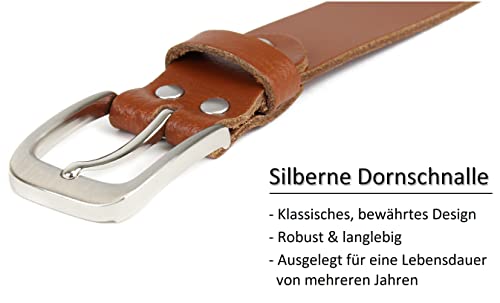 Leather belt, belt, 3 cm wide, 110-125 cm