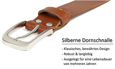 Leather belt, belt, 3 cm wide, 110-125 cm