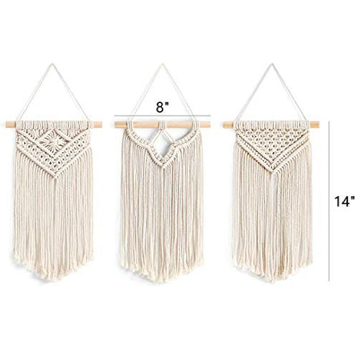 Macramé Wall Hanging Small, Set of 3 Art Woven Wall Decoration Boho Chic Home Decoration