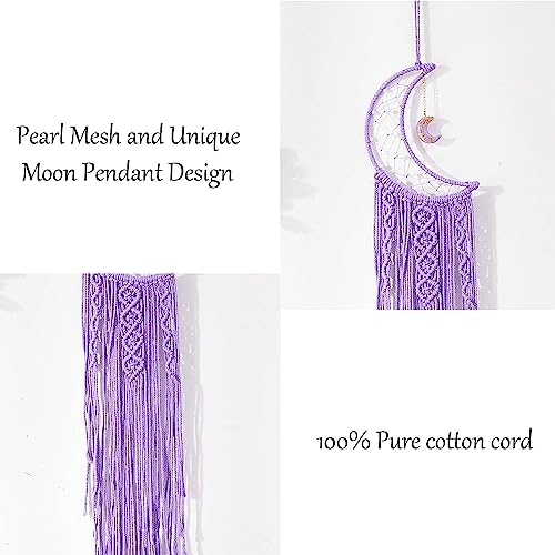 2 Piece Macramé Dreamcatcher Macramé Wall Hanging Moon Star Dreamcatcher