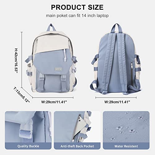 School bag secondary school daypack, 14 inch laptop backpack, water resistant backpack for teenager bookbag middle school students backpack