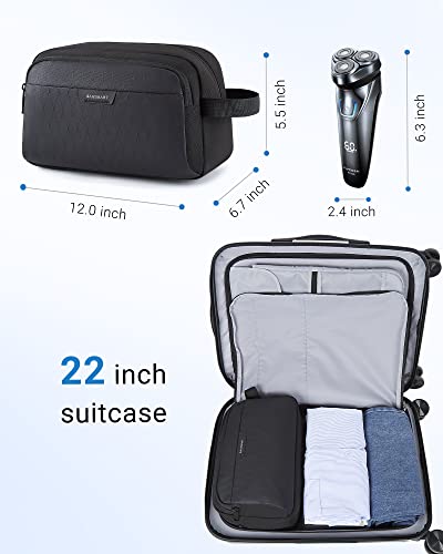 Toiletry Bag, Travel Bag, Large Capacity Dopp Kit, Waterproof Shower Bag for Travel Essentials, Shaving Bag for Travel, Sports, Black