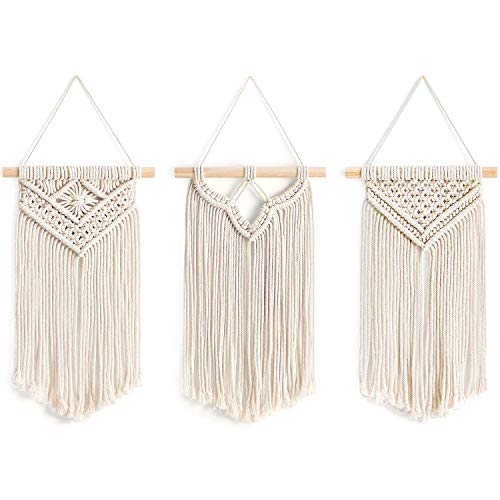 Macramé Wall Hanging Small, Set of 3 Art Woven Wall Decoration Boho Chic Home Decoration