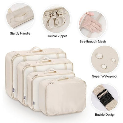 8-Piece Packing Cubes, Clothes Bags, Suitcase Organiser for Holidays and Travel, Packing Cube Set, Travel Cube, Organiser System for Suitcases