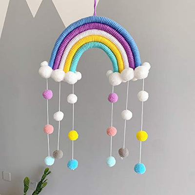 Macramé Rainbow Wall Hanging Home Decoration Boho Room Decor Hand Woven Tapestry Kids Wall Decoration