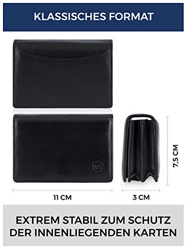 Business card case leather with RFID protection - space for 50 business cards - 6 compartments - business card cases