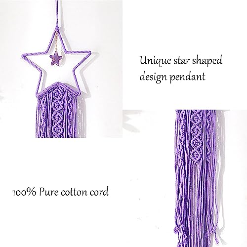 2 Piece Macramé Dreamcatcher Macramé Wall Hanging Moon Star Dreamcatcher