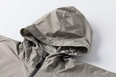 Rain poncho stylish waterproof raincoat with hood zipper