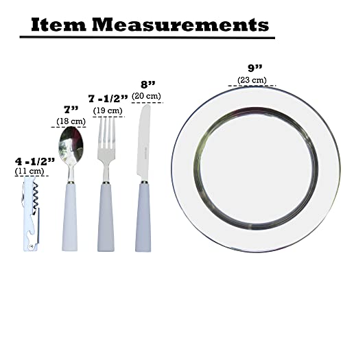 Camping cutlery set for 2 or portable cutlery set for 4