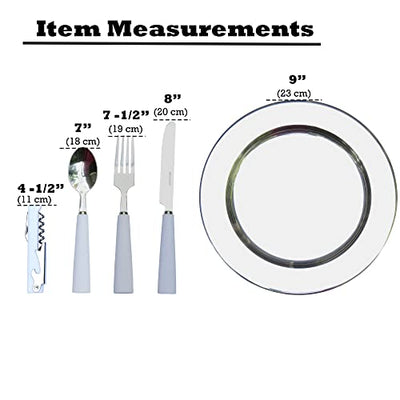 Camping cutlery set for 2 or portable cutlery set for 4