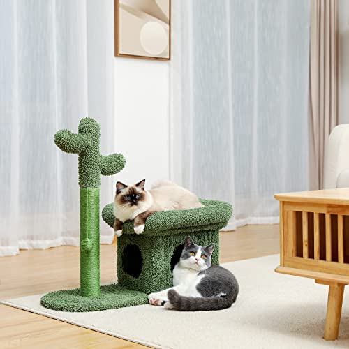 Cactus Scratching Posts Creative Scratching Posts Stylish Cat Tree with Ball and Cat House Height 70cm