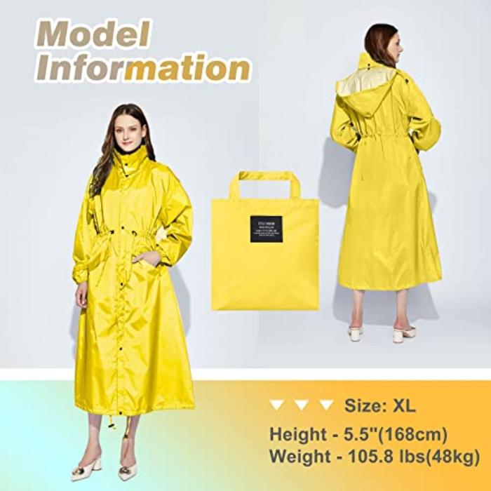 Stylish Long Rain Jacket Raincoat Unisex Hood