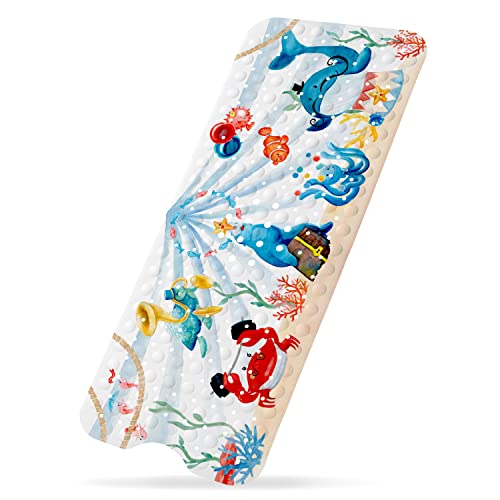 Circus Aquarelli - bath mat for children | premium anti-slip mat bath 100x40cm | lovely watercolor design | shower mat non-slip | tested quality | BPA-free