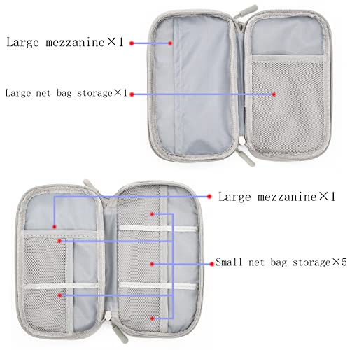 Cable Organizer Bag Waterproof Small Cable Bag Double Layer Fixed Plate Bag Electronic Bag Electrical Organizer Cable Bag Electronic Accessories