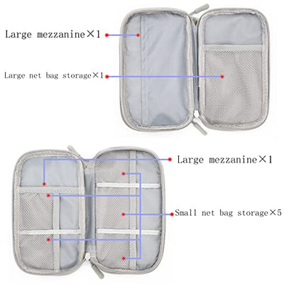 Cable Organizer Bag Waterproof Small Cable Bag Double Layer Fixed Plate Bag Electronic Bag Electrical Organizer Cable Bag Electronic Accessories