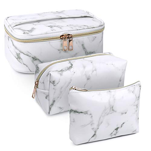 3 Piece Make Up Bag Toiletry Bag Portable Travel PU Leather Make Up Bag Cosmetic Bag With Water Resistant and Durable