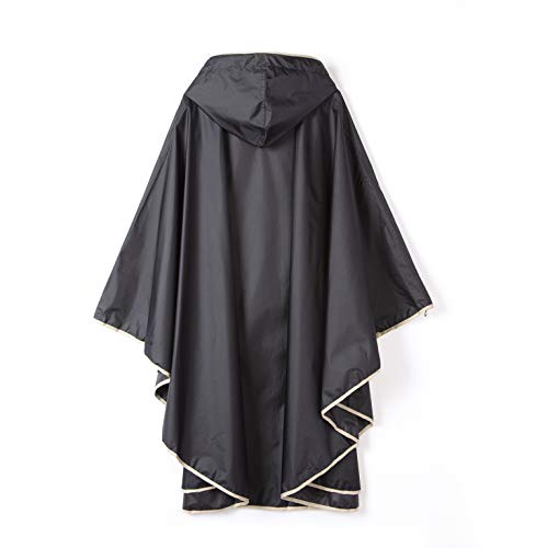 Rain poncho stylish waterproof raincoat with hood zipper