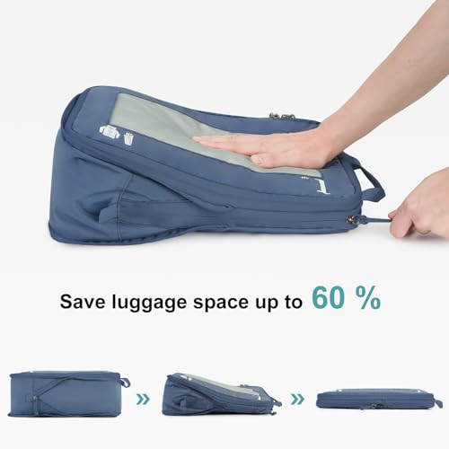 5-Piece Compression Suitcase Organiser Set for Backpack Compression Packing Cubes Packing Cubes Suitcase Organiser Packing Bags Clothes Bags for Suitcases Travel Organiser