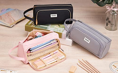 Pencil case, pencil case large capacity 2 compartment pencil cases unisex pencil case pencil pouch pencil case school supplies pencil case with carry handle for school office