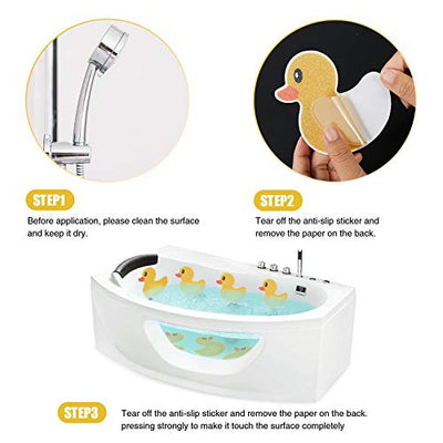 Non-slip bathtub stickers, 20 pieces, self-adhesive, for children and shower, with high-quality scraper, each approx.