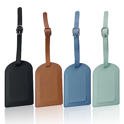 4 Piece Luggage Tag Luggage Tag With Address Label Waterproof PU Leather Travel Suitcase Tags Personalized Name Tag ID Label