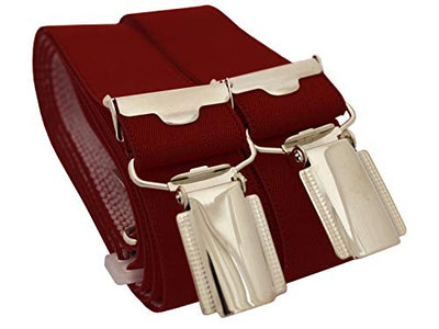 Suspenders 25mm wide with 4 sturdy clips (standard, bordeaux)